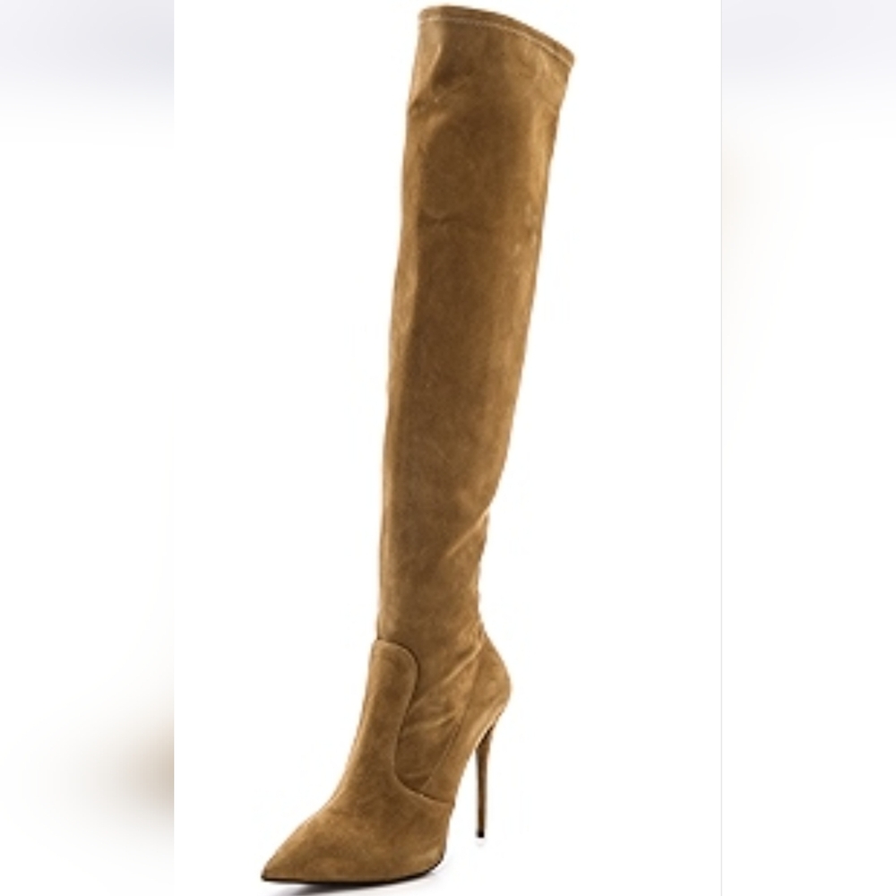 GIUSEPPE ZANOTTI BOOTS OVER THE KNEE SUEDE VELOUR LIQUIRIZIA 36